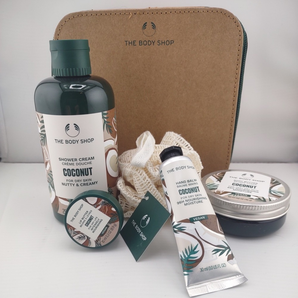NEW The Body Shop Coconut Creamy & Dreamy 5 piece Gift Set Body butter shower
